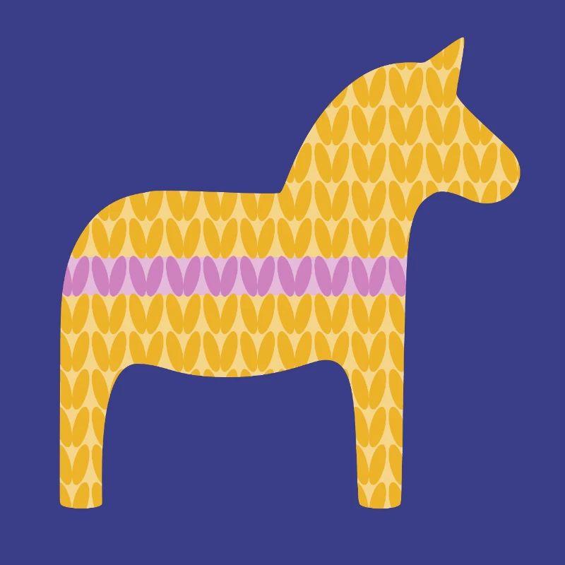Dala Horse Knitting Pattern Horses Scandinavian Decoration