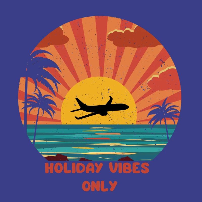Sunset Airplane Vacation Design