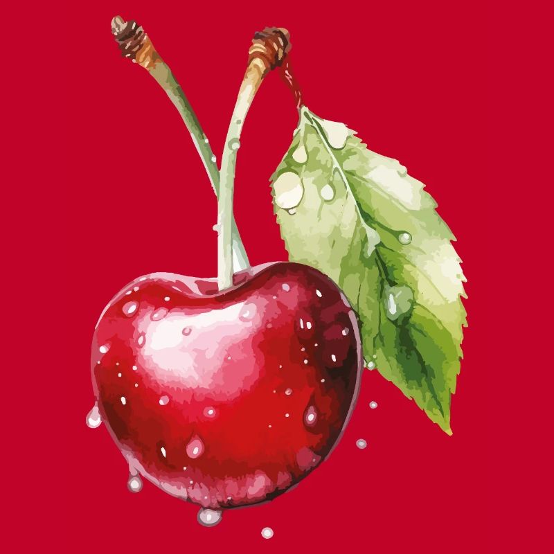 Fruchtige Kirsche mit Wassertröpfchen