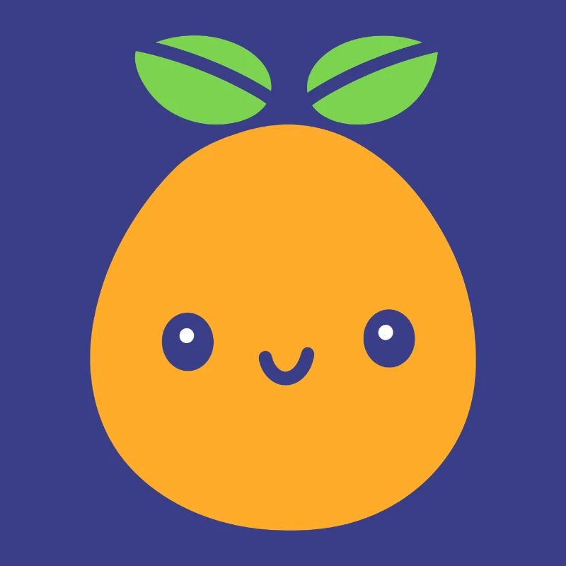 Cute citrus fruit with smiling face Mango