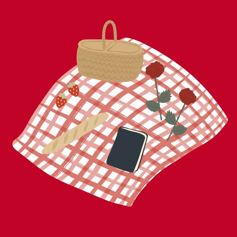 Rustic Picnic Scene Illustration