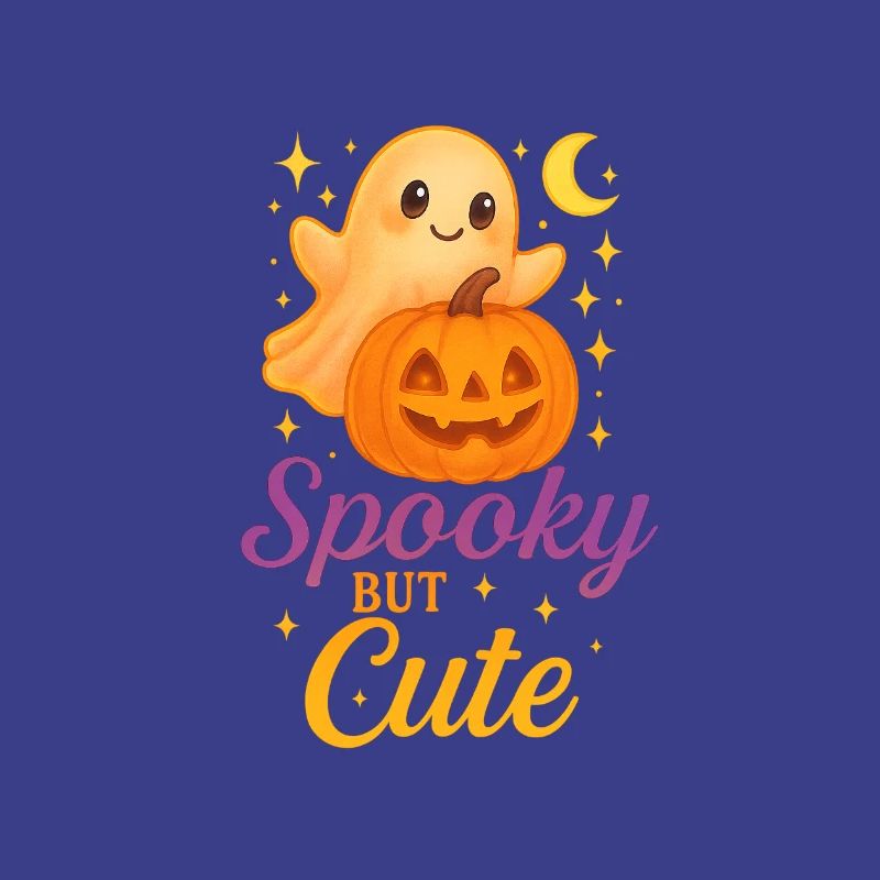 Cute Halloween Ghost with Pumpkin