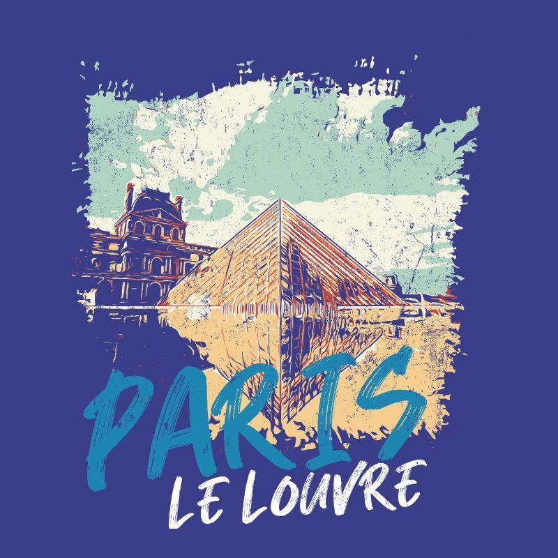 Louvre Pyramid and Paris Monuments