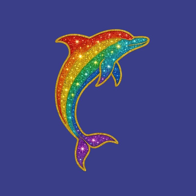 Glitzernder Regenbogen-Delfin