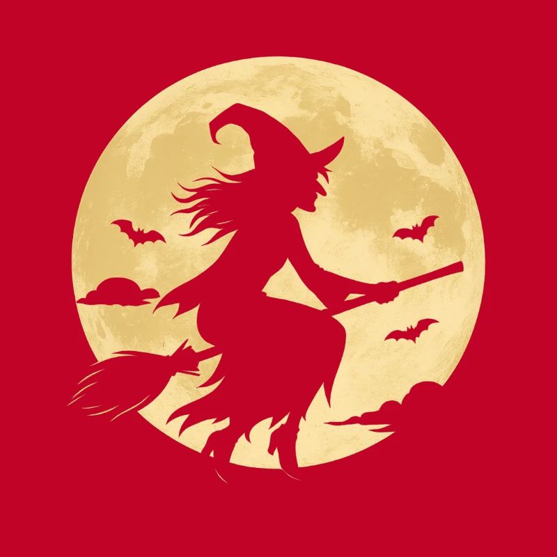 Moonlight Witch on Broom