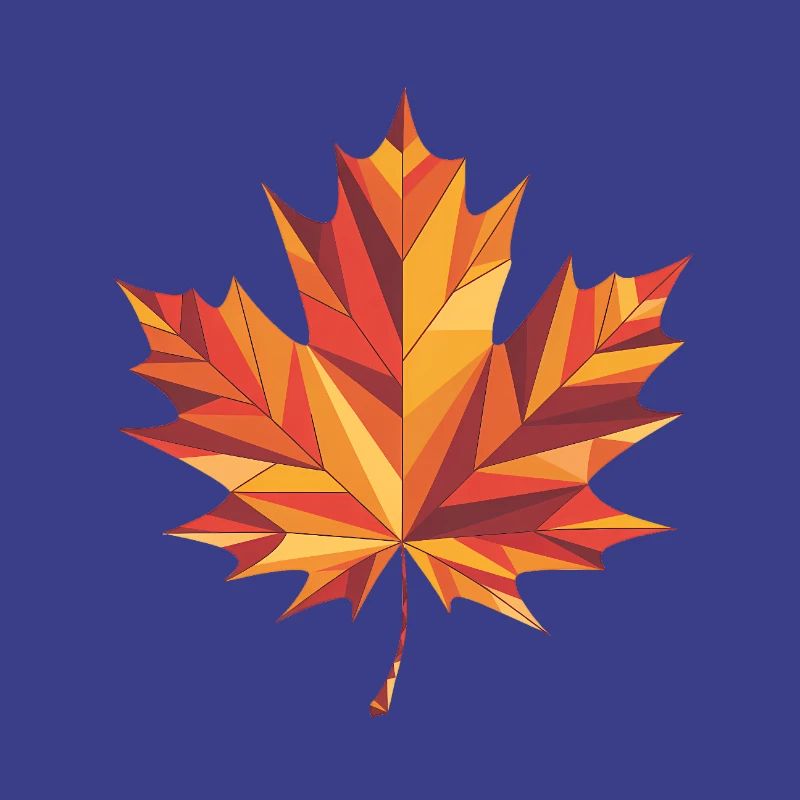 Feuille d’automne - Logo Low Poly cool