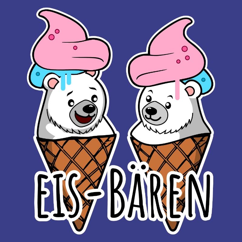 Zwei leckere Eis Bären an der Eisdiele