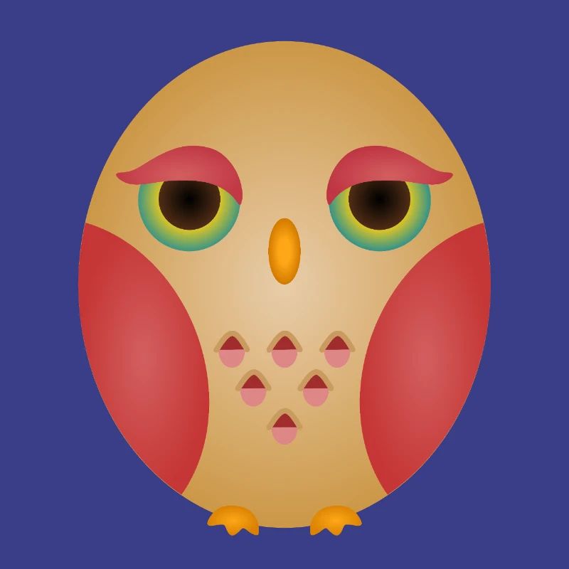 Gradient Owl Face in Cozy Tones