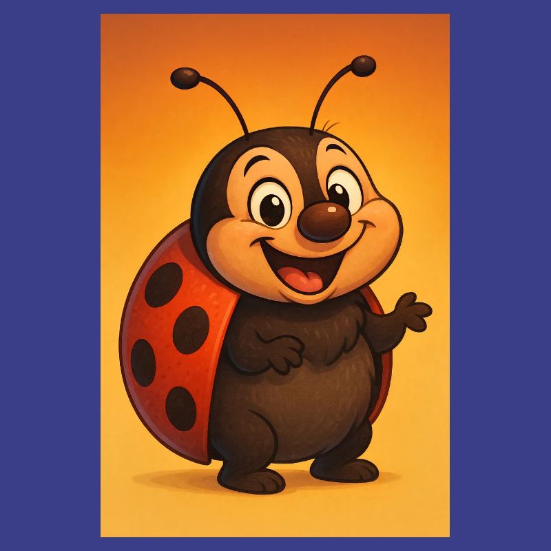 Laughing ladybug at sunset