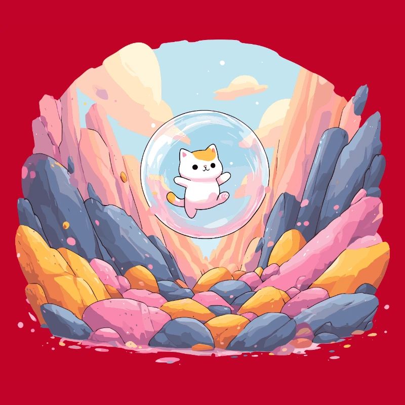 Boule de chat dans le canyon coloré