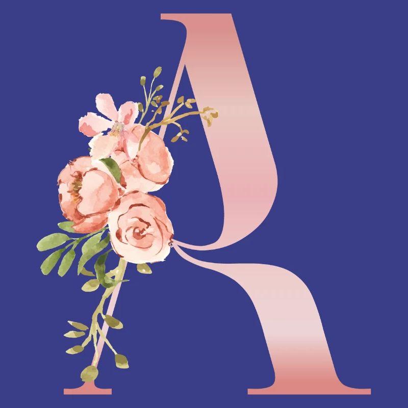 Monogramme A Florale Pastel
