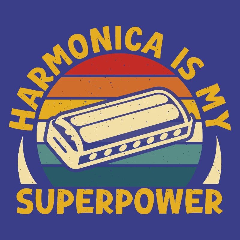 Funny Harmonica Player Is My Superpower Harmonica