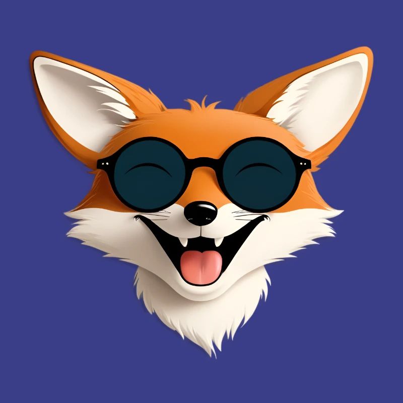 Cheerful fox with sunglasses