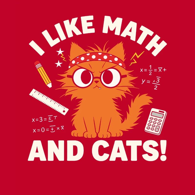 J’aime les maths et les chats Professeur drôle Chat