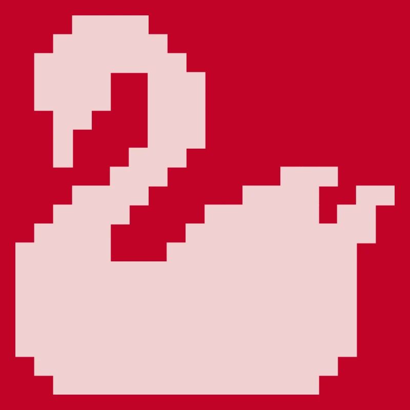 Silhouette rose Pixel Swan