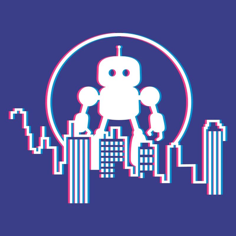 Robot City Skyline – 3D Sci-Fi Future Design
