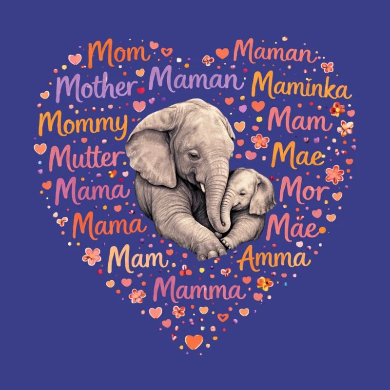 Elefant Mama Herz – Muttertag Geschenk