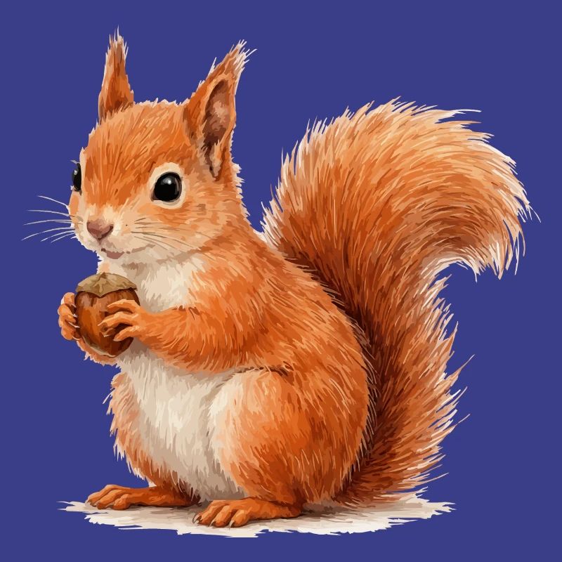 Eichhörnchen mit Eichel Illustration