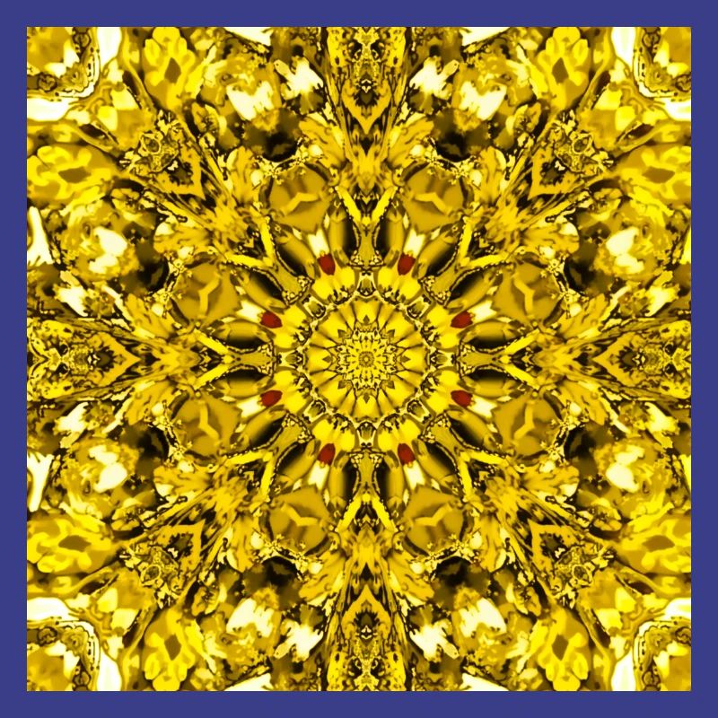 Yellow mandala radial pattern
