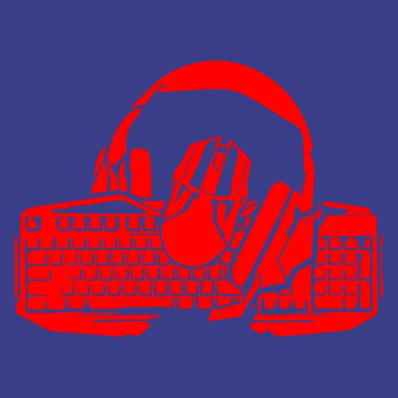 Retro-Keyboard und Kopfhörer