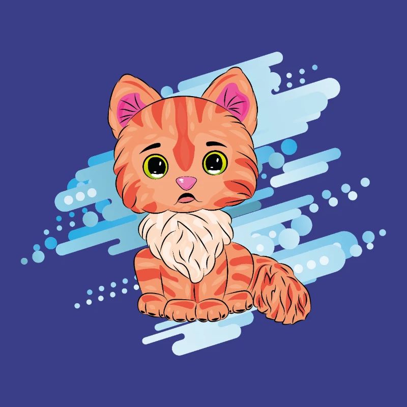 Chat orange mignon avec une écharpe