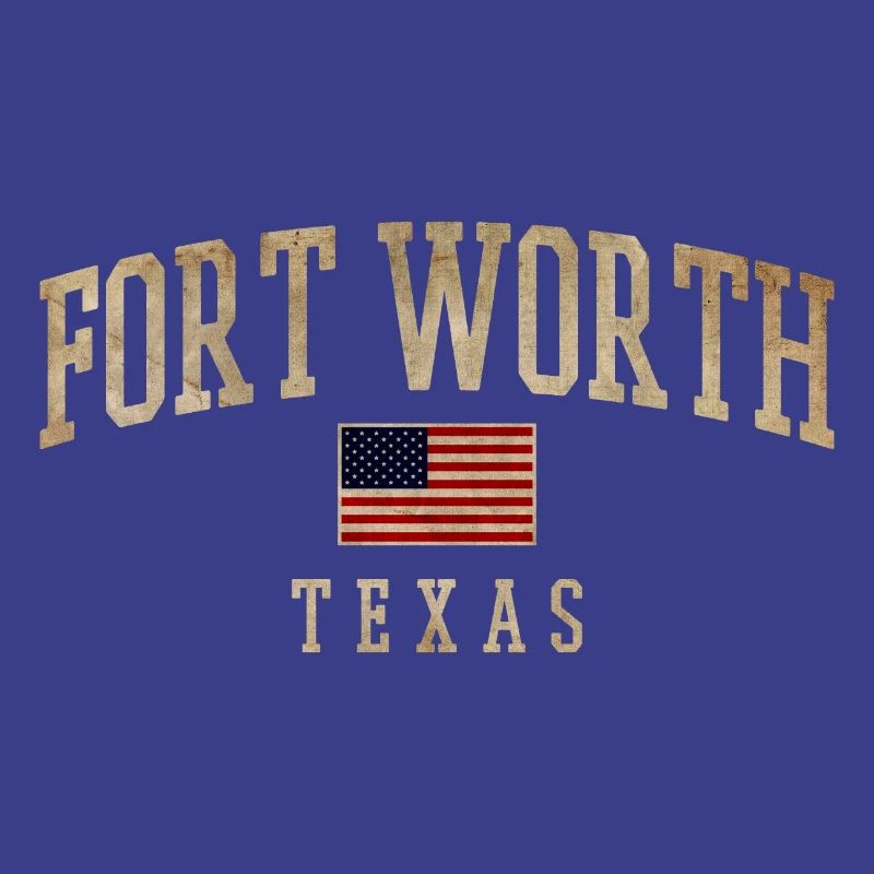 Fort Worth Texas Rustic Flags