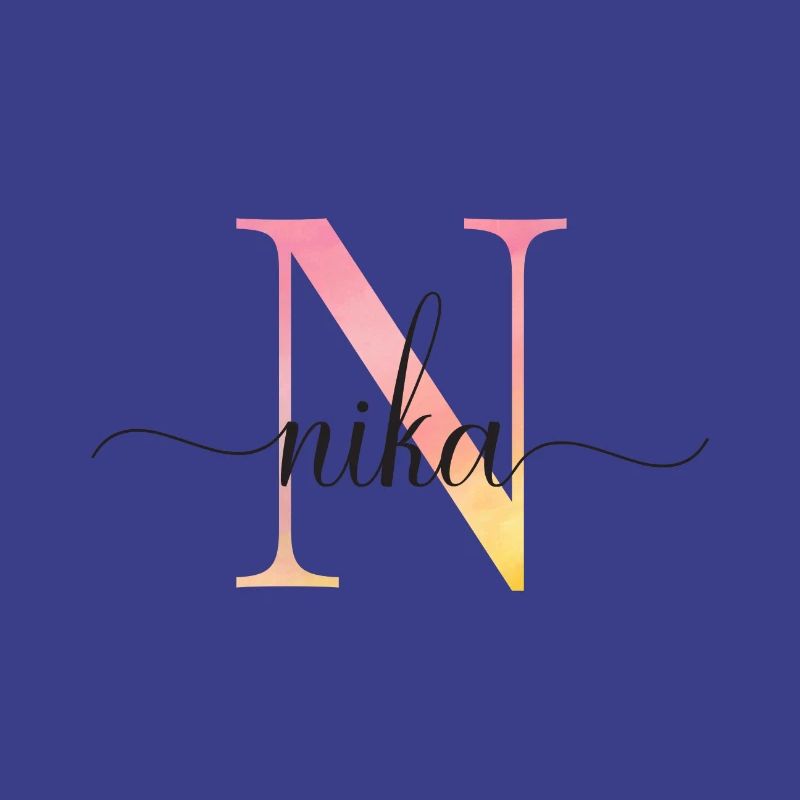 N | Monogramme | Nom | Nika |Aquarelle