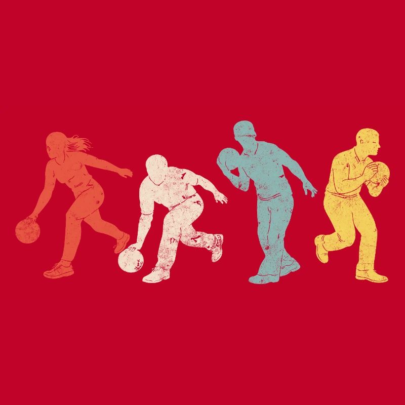 Dynamic bowling silhouettes in colors