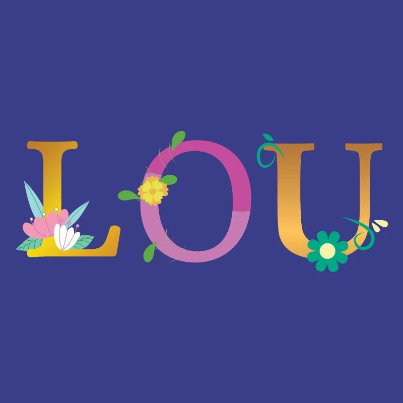 Nom LOU Orné de fleurs