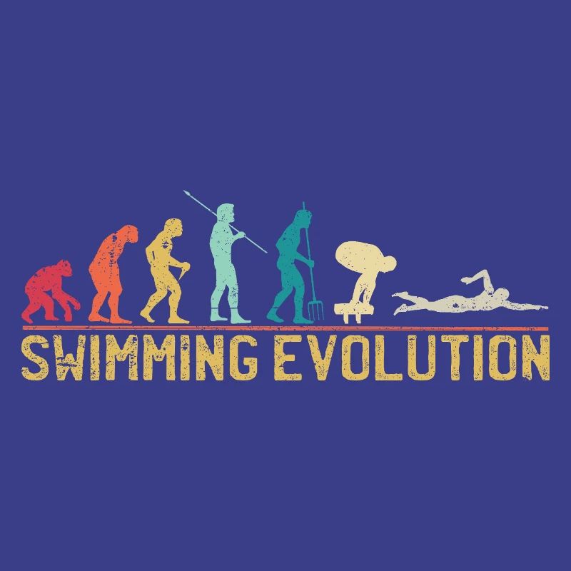 Illustration de l'évolution de la natation