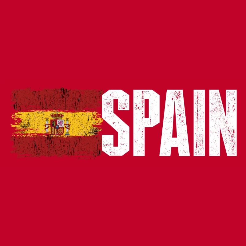 Spain Grunge Flag Typography