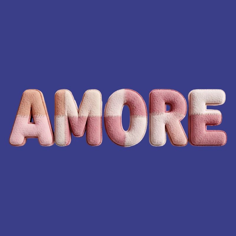 Amore Romantisches Schrift Design Patchwork