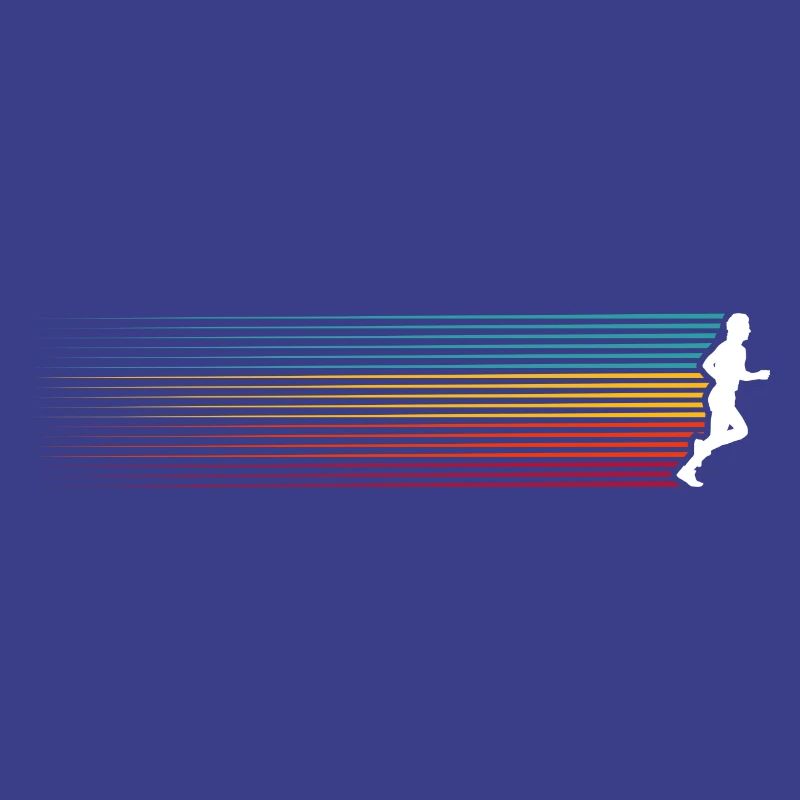 Rainbow Stripes Run Silhouette