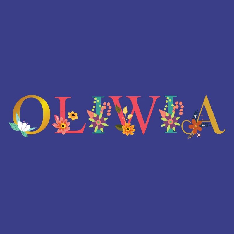 Le nom d’OLIWIA est décoré de fleurs