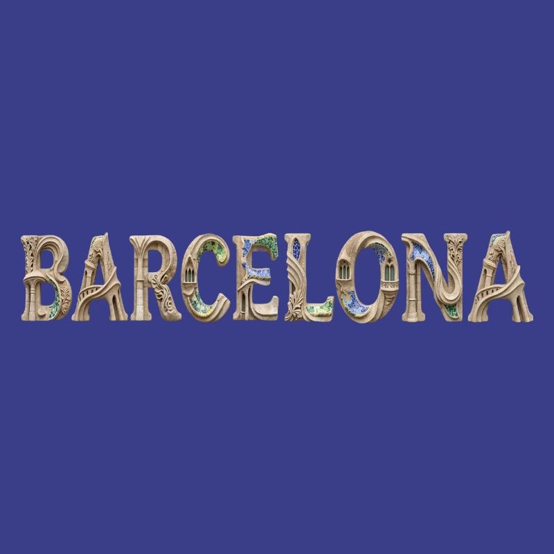 Typographie de Barcelone avec architecture méditerranéenne