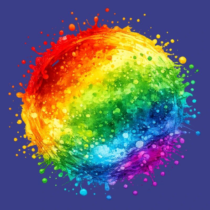 Regenbogenfarbene Farbspritzer Explosion