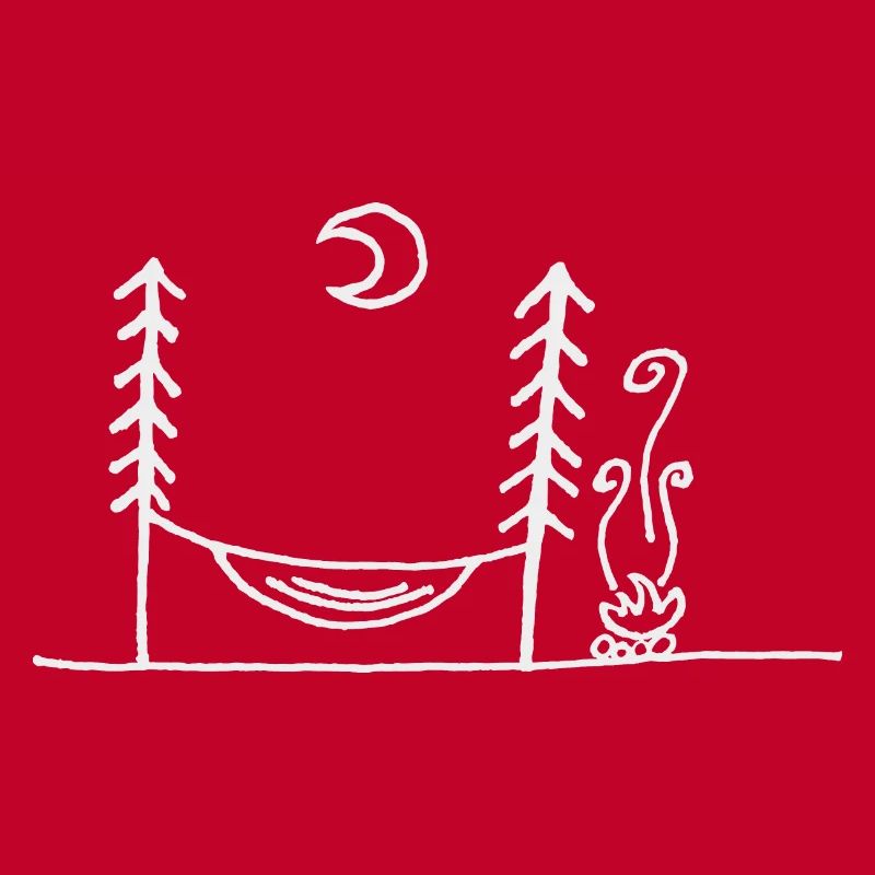 Hammock, campfire & moonlight