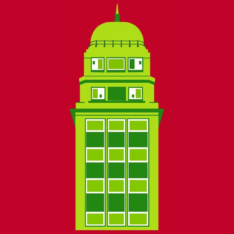 Retro Green Tower Clock