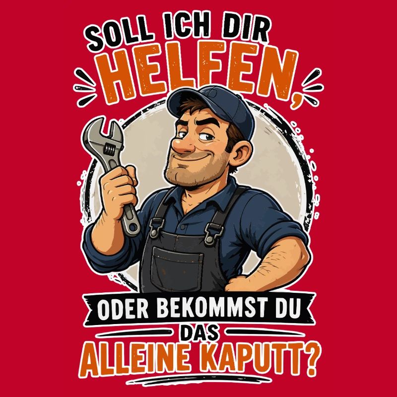 Soll ich dir helfen Lustiger Handwerker Spruch Sar