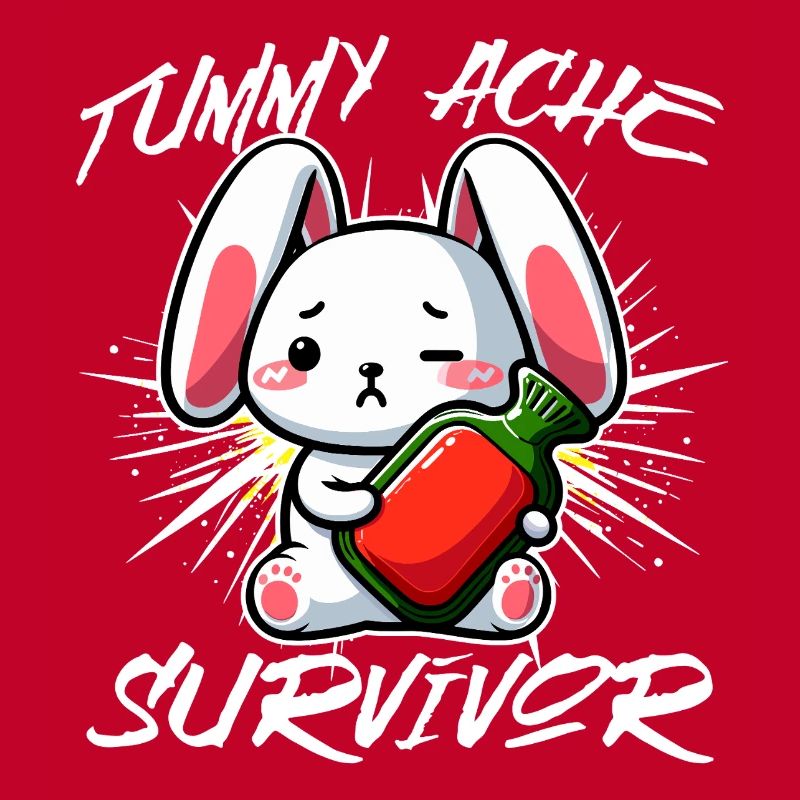 Survivant des maux de ventre - Conception de lapin mignon