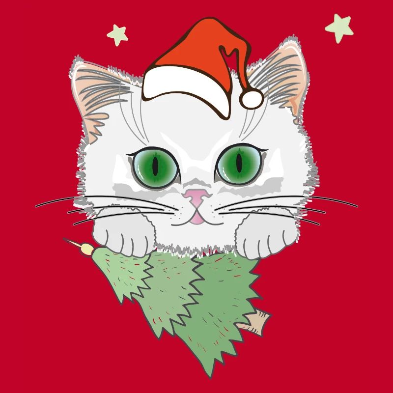 Katze mit Weihnachtsbaum