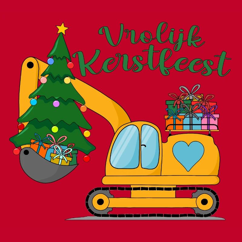Graafmachine Vrolijk Kerstfeest in het geel