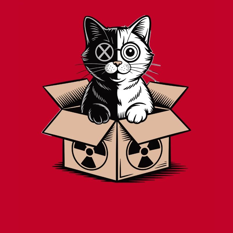 Schrödinger’s Cat in a Box Quanten-Nerd Statement