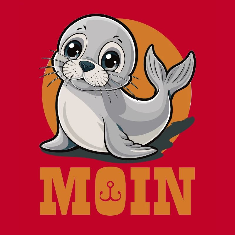 Junge Robbe mit „Moin“