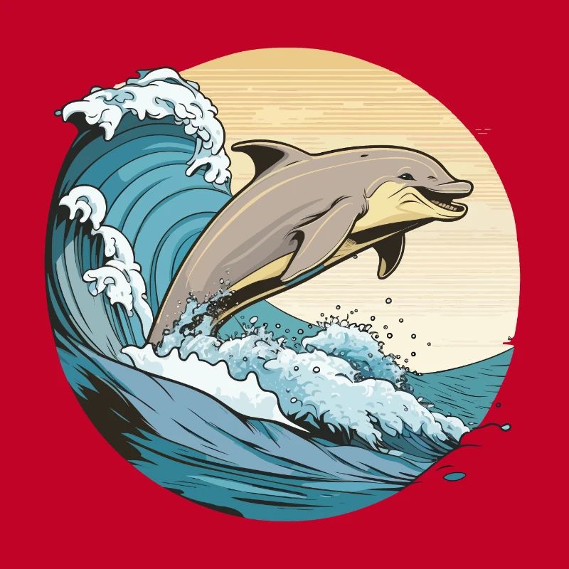 Leaping Waves: A Playful Dolphins Dance