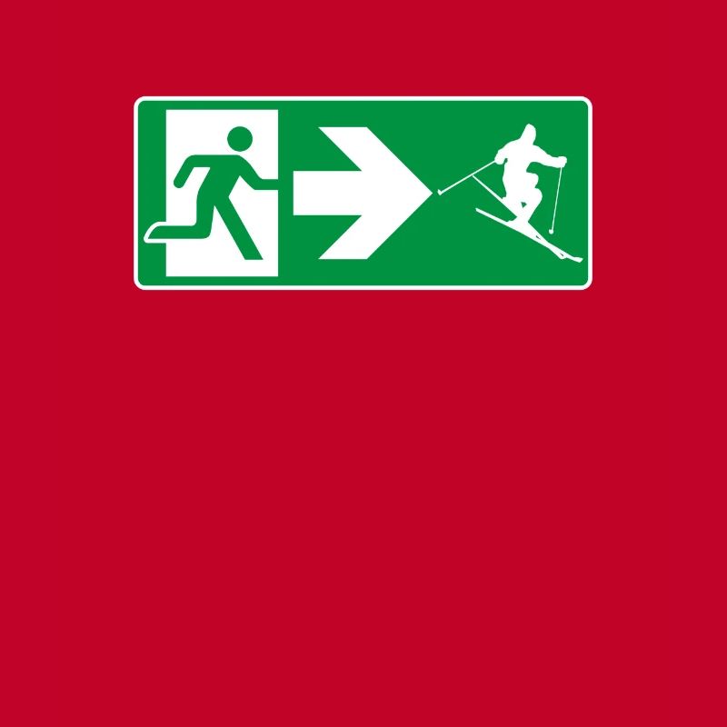 Emergency exit ski skier