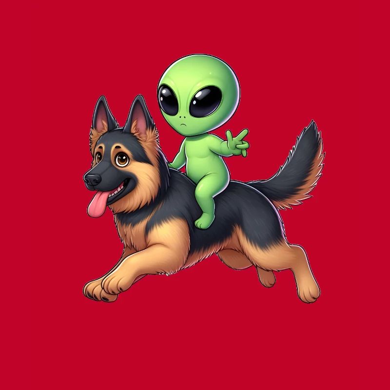 Alien on German Shepherd