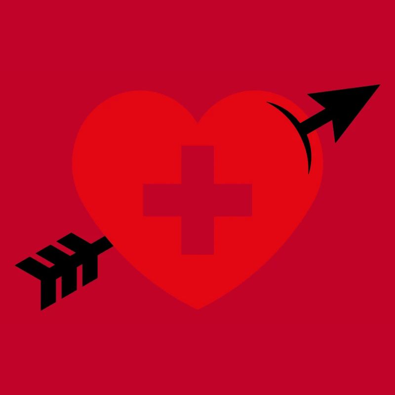 Herz Mit Schweizerkreuz Und Pfeil (Schweiz / 2C)