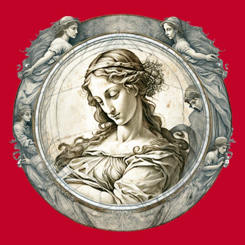 A design with a classic art theme, such as a paint