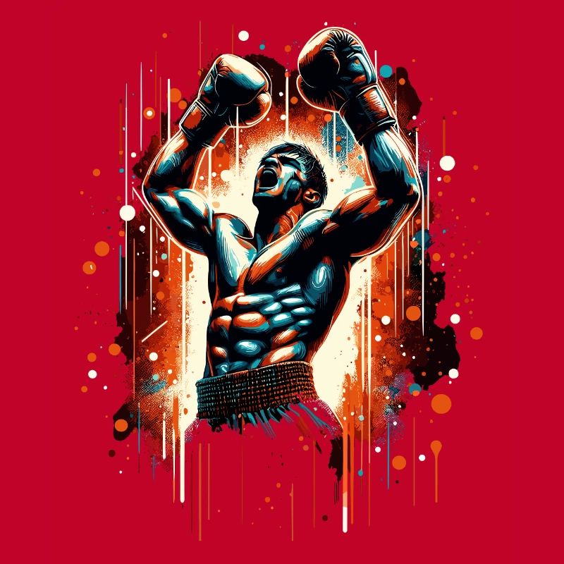 Boxer Siegespose Siegerpose Boxen Geschenk